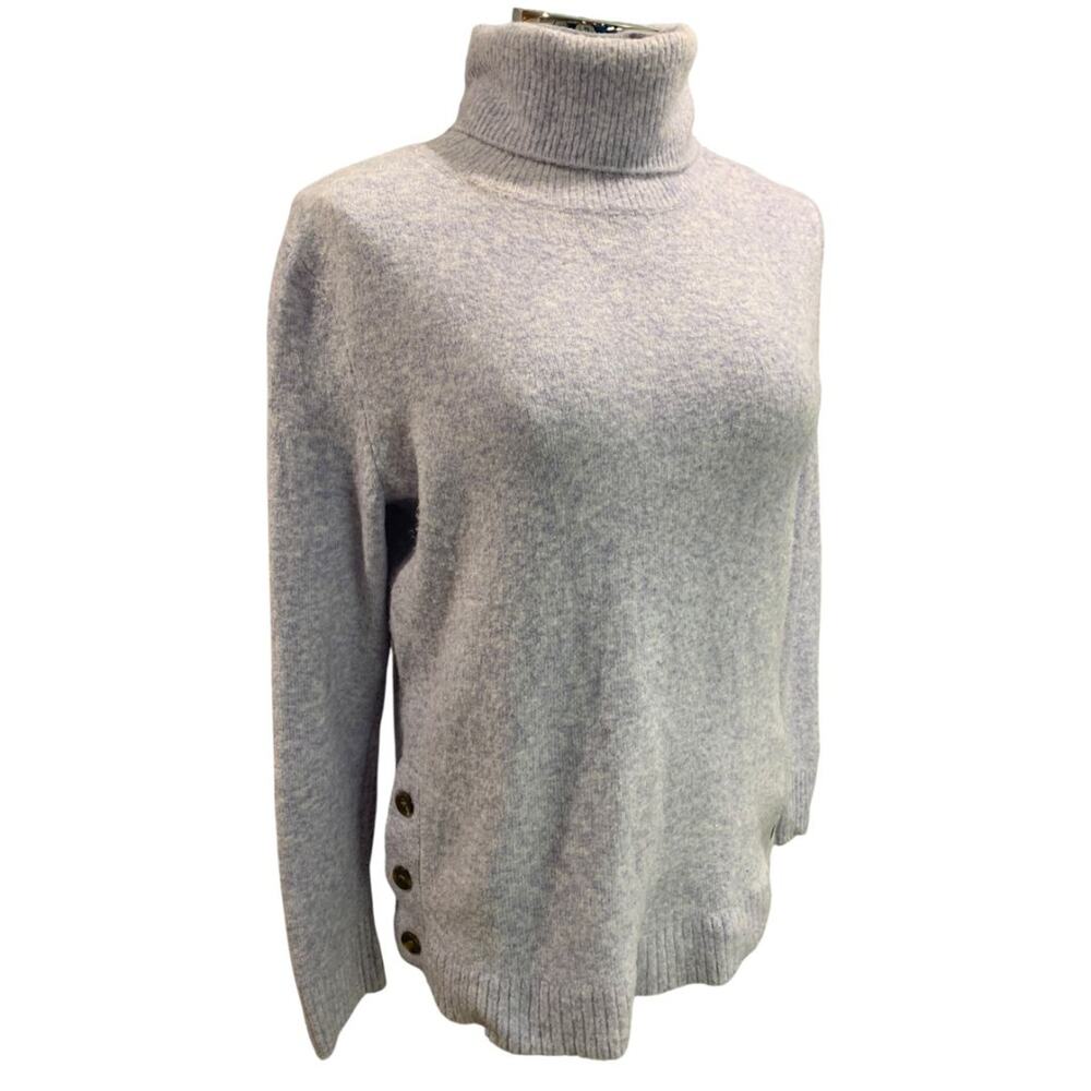 Size XS J.Crew Button Turtleneck Womens Extra Soft Yarn Lilac BC907